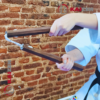 Nunchaku Octogonal de madera union con soga